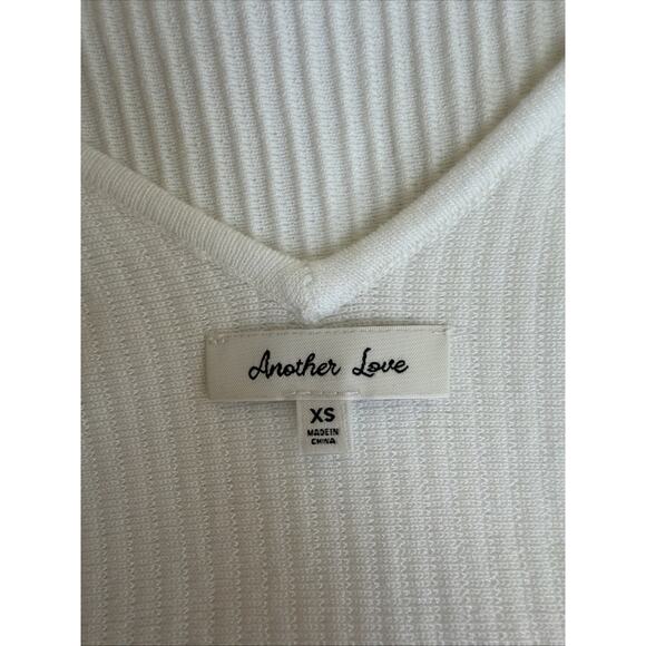 NWT Another Love "Noa" White Ribbed Knit V-Neck Tank #0641 Size XL - Picture 5 of 6